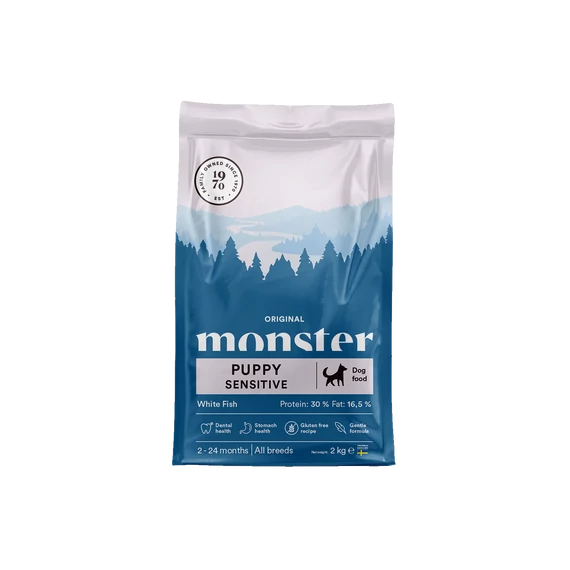 Monster Original Puppy Sensitive White Fish - Fehér halas táp érzékeny kölyökkutyáknak 2kg
