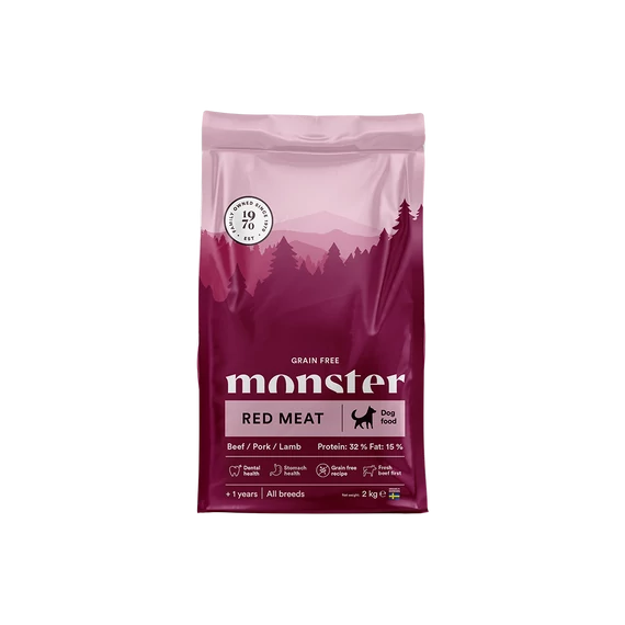 Monster Grain Free Adult Red Meat -  Gabonamentes vörös húsos táp felnőtt kutyáknak 2kg
