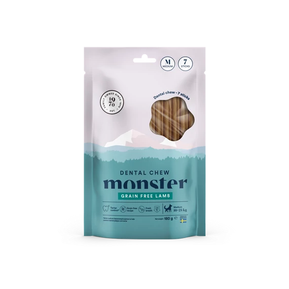 Monster Dental Chew Grain Free Lamb - Fogtisztító rúd báránnyal S (7db)