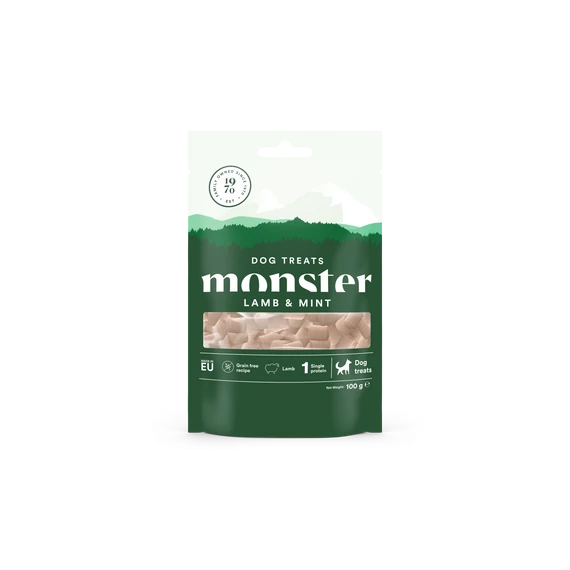 Monster Treats Lamb & Mint - Bárányos & mentás ropogós jutalomfalatok 100g