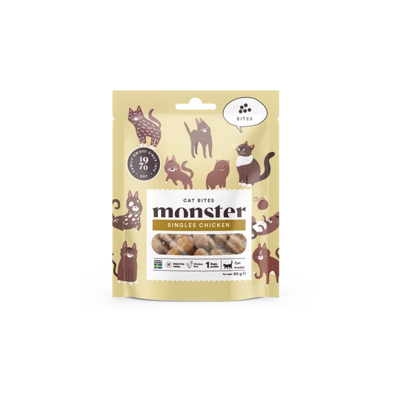 Monster Cat Bites Chicken - Puha Csirkés Jutalomfalat Cicáknak 50g