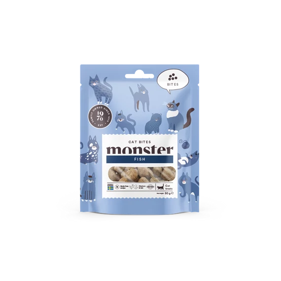 Monster Cat Bites Fish - Puha Halas Jutalomfalat Cicáknak 50g