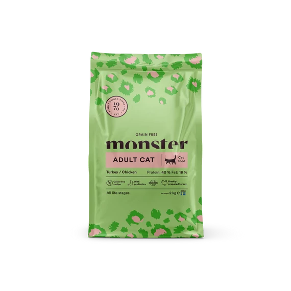 Monster Cat Grain Free Adult Cat - Gabonamentes Száraztáp Felnőtt macskáknak 2kg