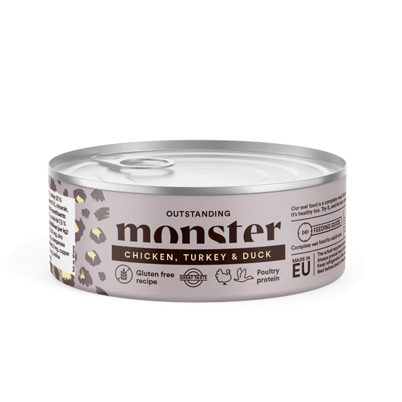 Monster Cat Adult Multi Protein Chicken, Turkey & Duck – Csirke, Pulyka és Kacsa konzerv 100g