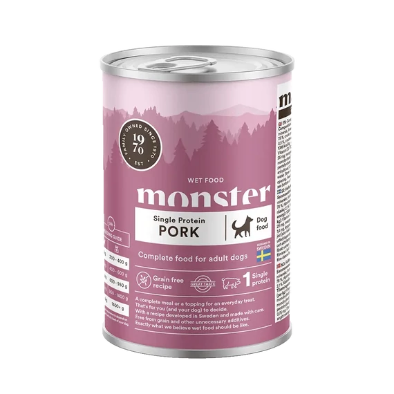 Monster Single Protein Pork– Gabonamentes konzerv sertéssel 400g 