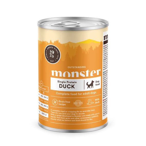 Monster Single Protein Duck – Gabonamentes kacsa konzerv 400g