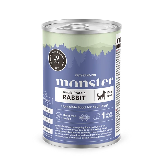 Monster Single Protein Rabbit – Gabonamentes konzerv nyúllal 400g