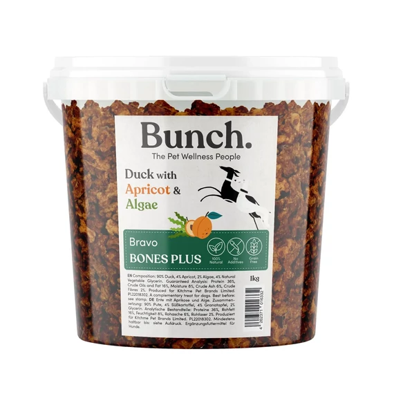 Mini Kacsa Tréning jutalomfalat sárgabarackkal és algával 1kg - Bunch 