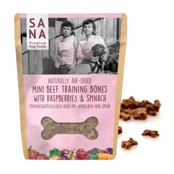 SANA Mini Marha Tréning jutalomfalat málnával és spenóttal (100g)